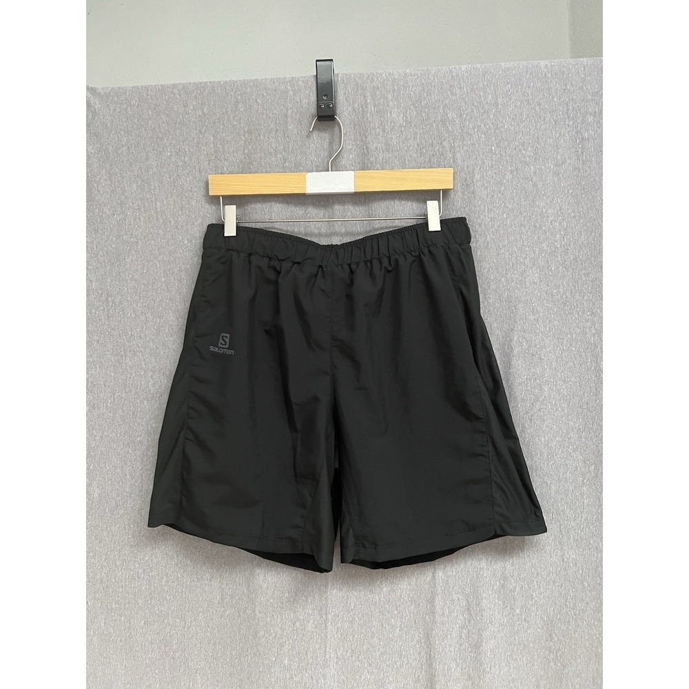 Salomon Shorts Mens Sz L Black ActiveDry Running Hiking Athletic